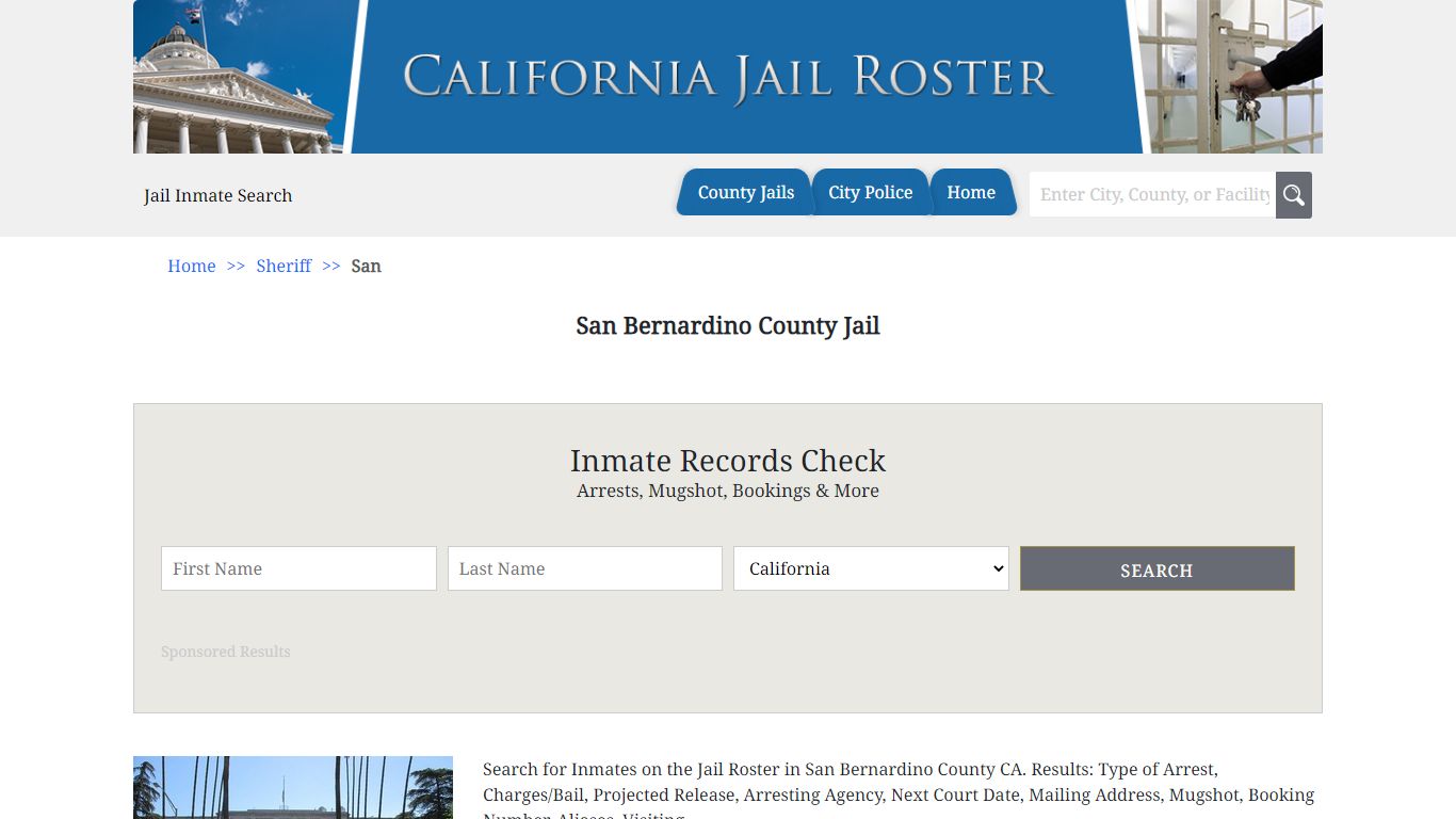 San Bernardino County Jail | Jail Roster Search